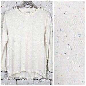 THREE DOTS Confetti Dot Active Wear Athleisure Pullover Soft Knit Size Small